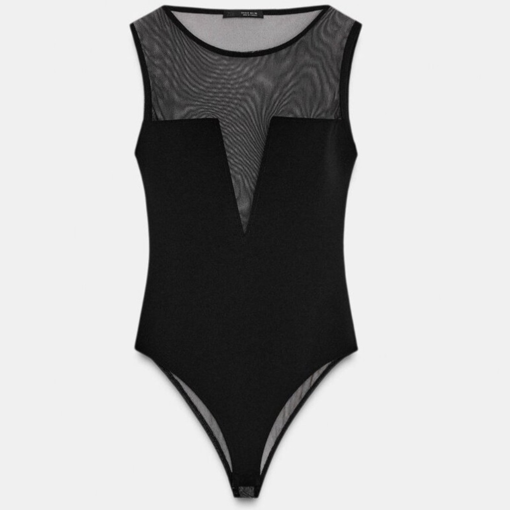 Sheer combination bodysuit